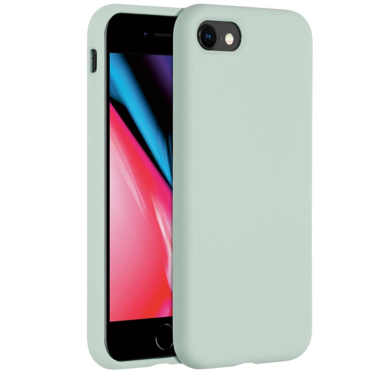 Accezz Liquid Silicone voor Apple iPhone SE (2022 / 2020) / 8 / 7 Telefoonhoesje Blauw afbeelding