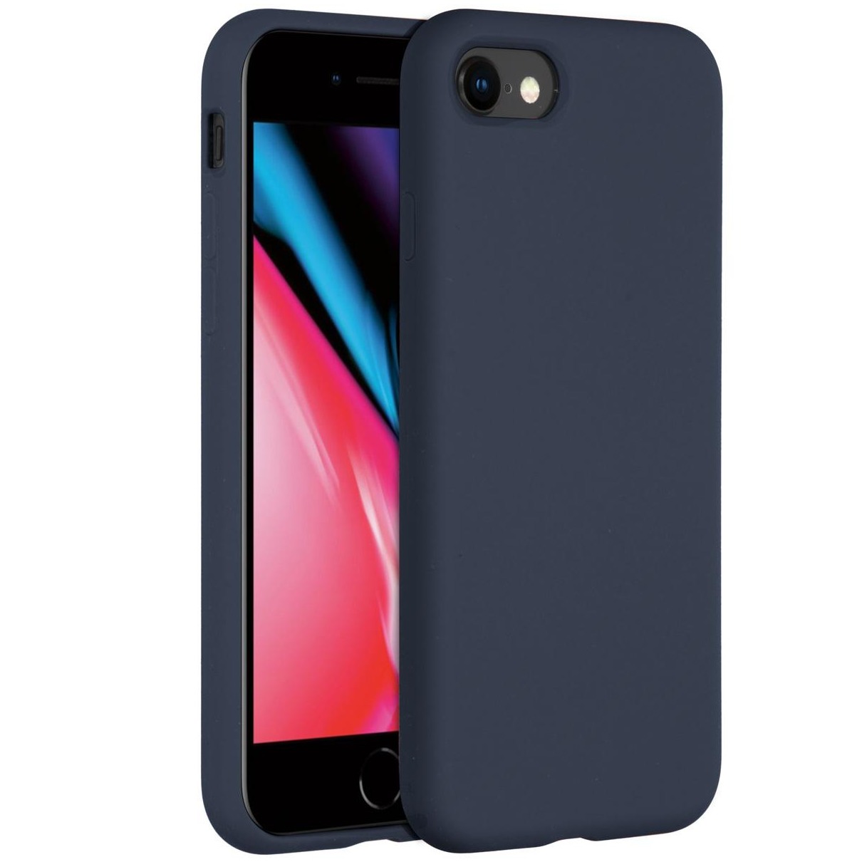 Accezz Liquid Silicone voor Apple iPhone SE (2022 / 2020) / 8 / 7 Telefoonhoesje Blauw afbeelding