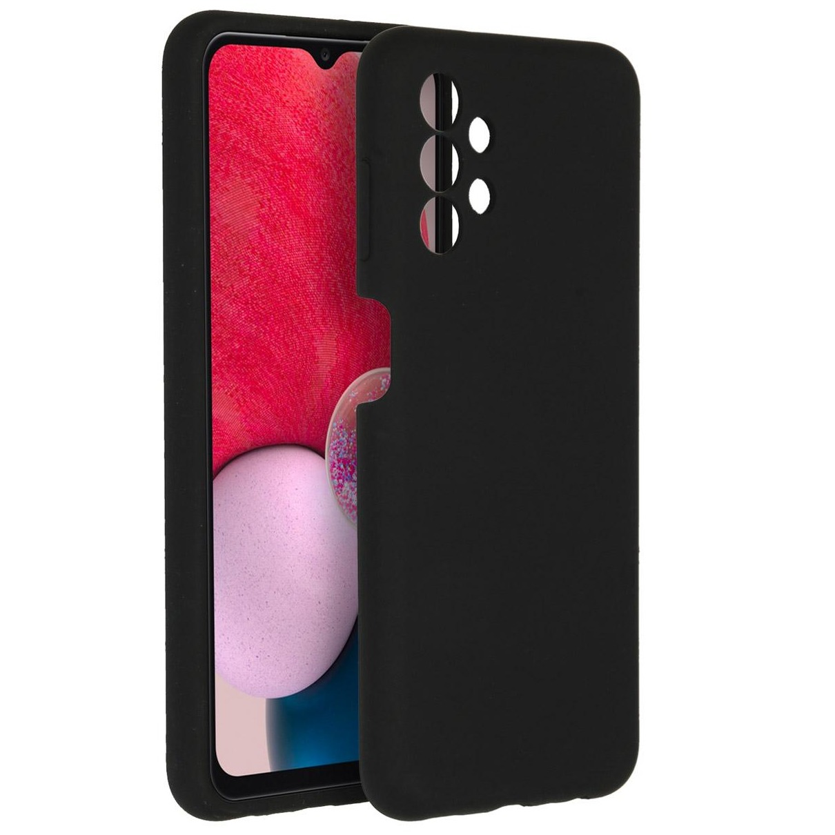Accezz Liquid Silicone voor Samsung Galaxy A13 (4G) Telefoonhoesje Zwart afbeelding