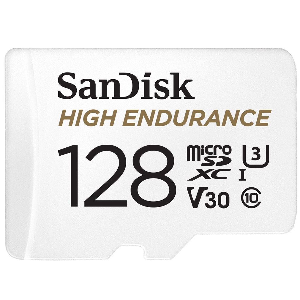 SanDisk MicroSDHC High Endurance 128GB incl SD adapter Micro SD-kaart Wit afbeelding