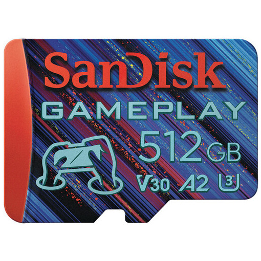 SanDisk microSDXC Gameplay 512GB (190MB/s 130MB/s W UHS-I V30 U3 C10) Micro SD-kaart