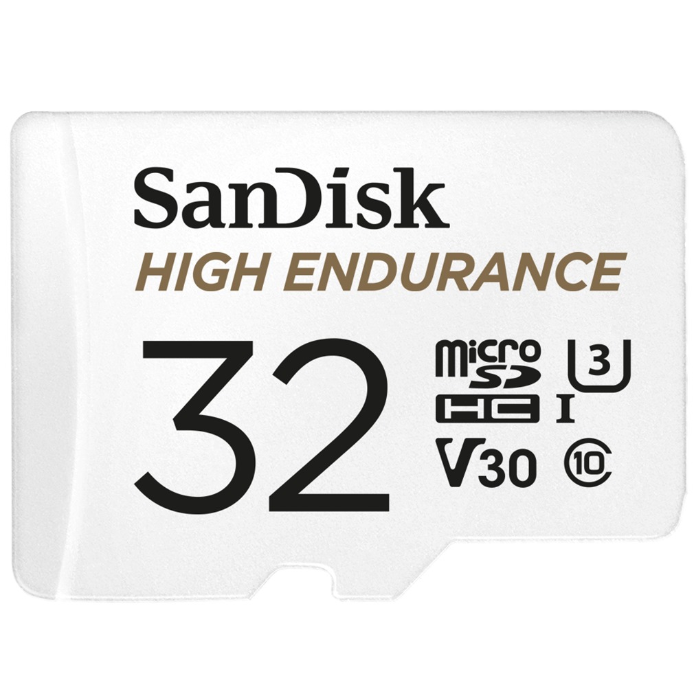 SanDisk MicroSDHC High Endurance 32GB incl SD adapter Micro SD-kaart Wit afbeelding