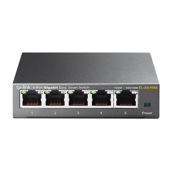 TP-Link TL-SG105E 5-Port Gigabit Easy Smart Switch Switch Zwart afbeelding