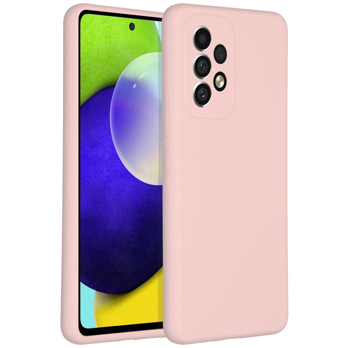 Accezz Liquid Silicone voor Samsung Galaxy A53 Telefoonhoesje Roze afbeelding