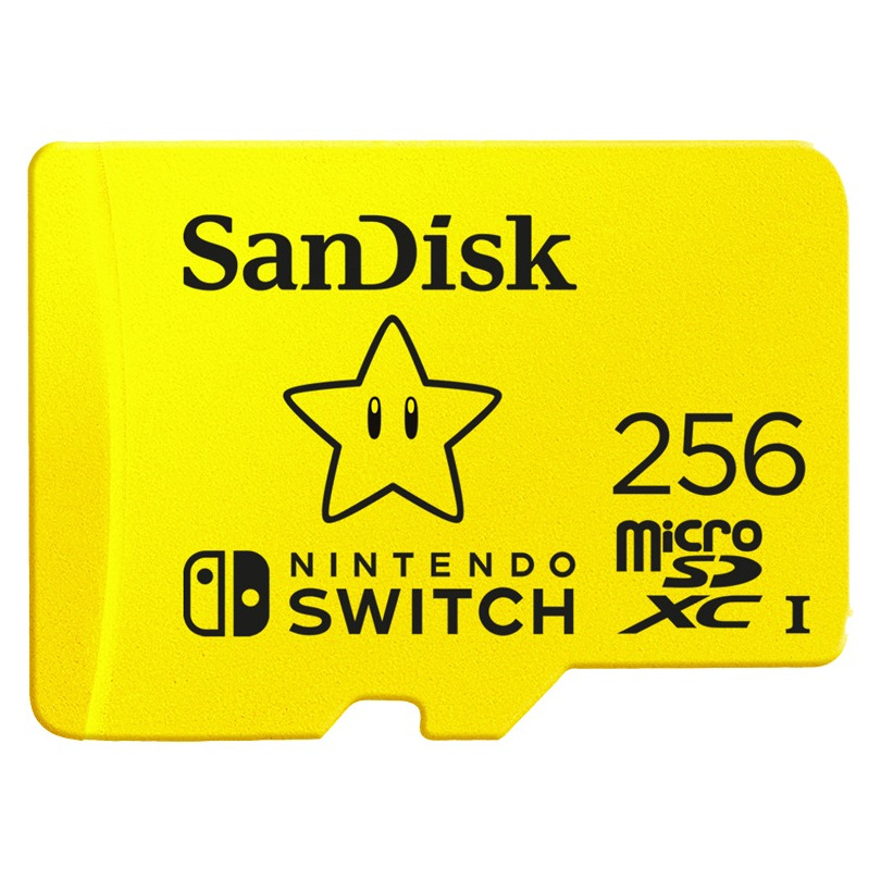 SanDisk MicroSDXC Extreme Gaming 256GB 100MB / 90mb Nintendo licensed Micro SD-kaart Geel