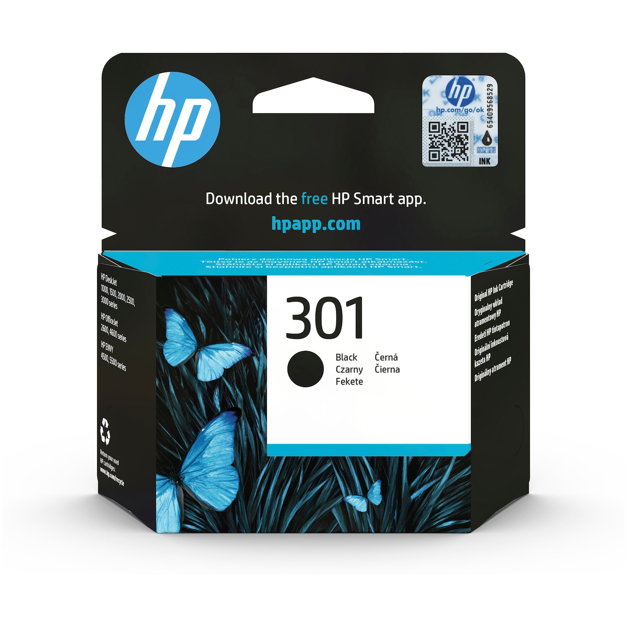 HP 301 Cartridge Inkt Zwart afbeelding