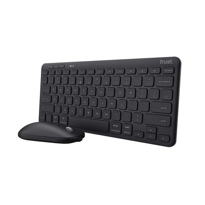 Trust Lyra Multi-Device Wireless Keyboard & Mouse Toetsenbord Zwart afbeelding
