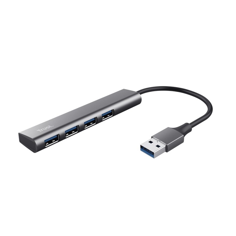 Trust Halyx 4-poorts USB-A Hub USB Hub Zwart afbeelding