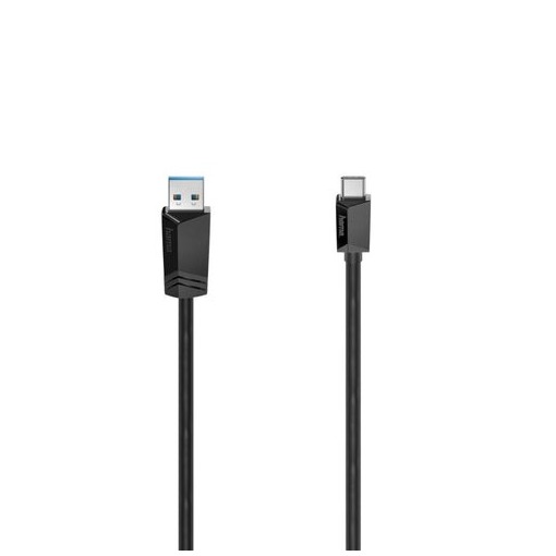 Hama USB-C-kabel, USB-A-stekker - USB-C-stekker, USB 3.2 Gen2, 10 Gbit/s, 1,00 m Kabel Zwart afbeelding