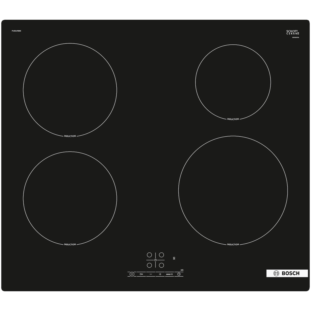 Bosch PUE61RBB6E Inductie kookplaat Zwart afbeelding