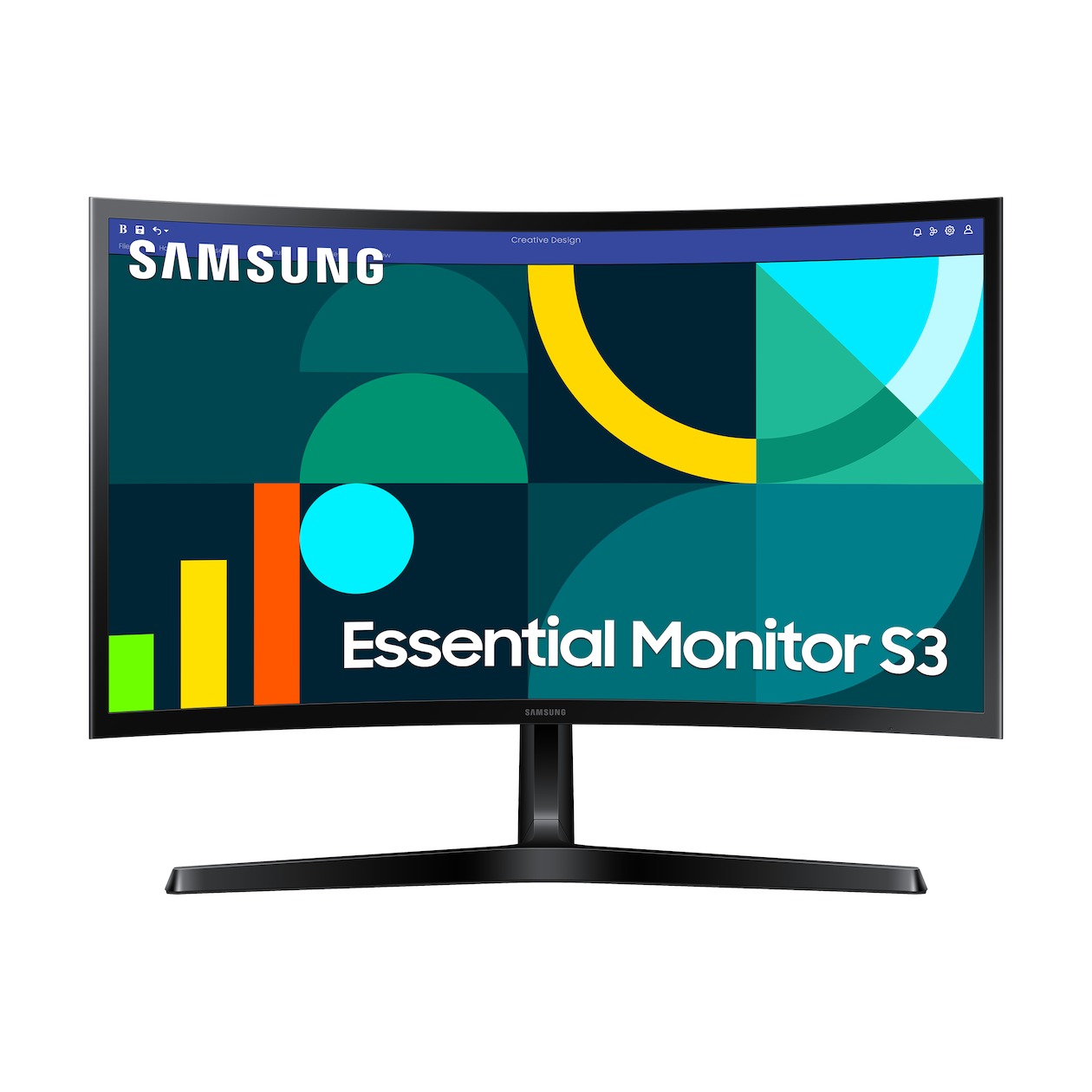 Samsung Essential S3 LS24D366GAUXEN Monitor Zwart afbeelding