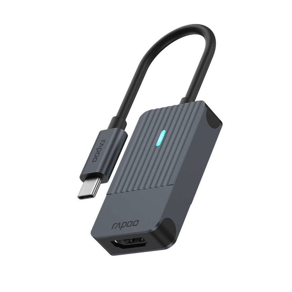 Rapoo USB-C Adapter, USB-C naar HDMI, grijs Desktop accessoire Zwart afbeelding