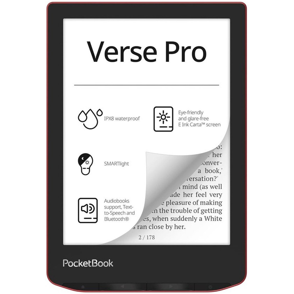 PocketBook Verse Pro E-reader Rood afbeelding