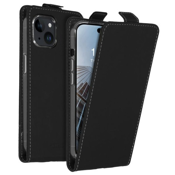 Accezz Flipcase iPhone 15 Telefoonhoesje Zwart afbeelding