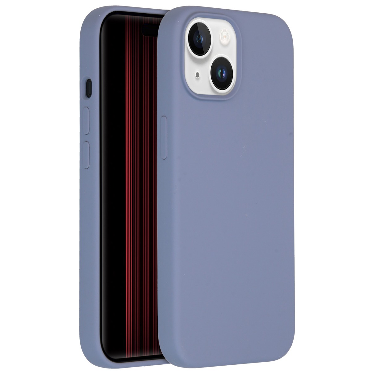 Accezz Liquid Silicone Backcover iPhone 15 Telefoonhoesje Grijs afbeelding