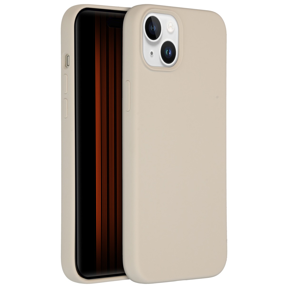 Accezz Liquid Silicone Backcover iPhone 15 Plus Telefoonhoesje Grijs afbeelding