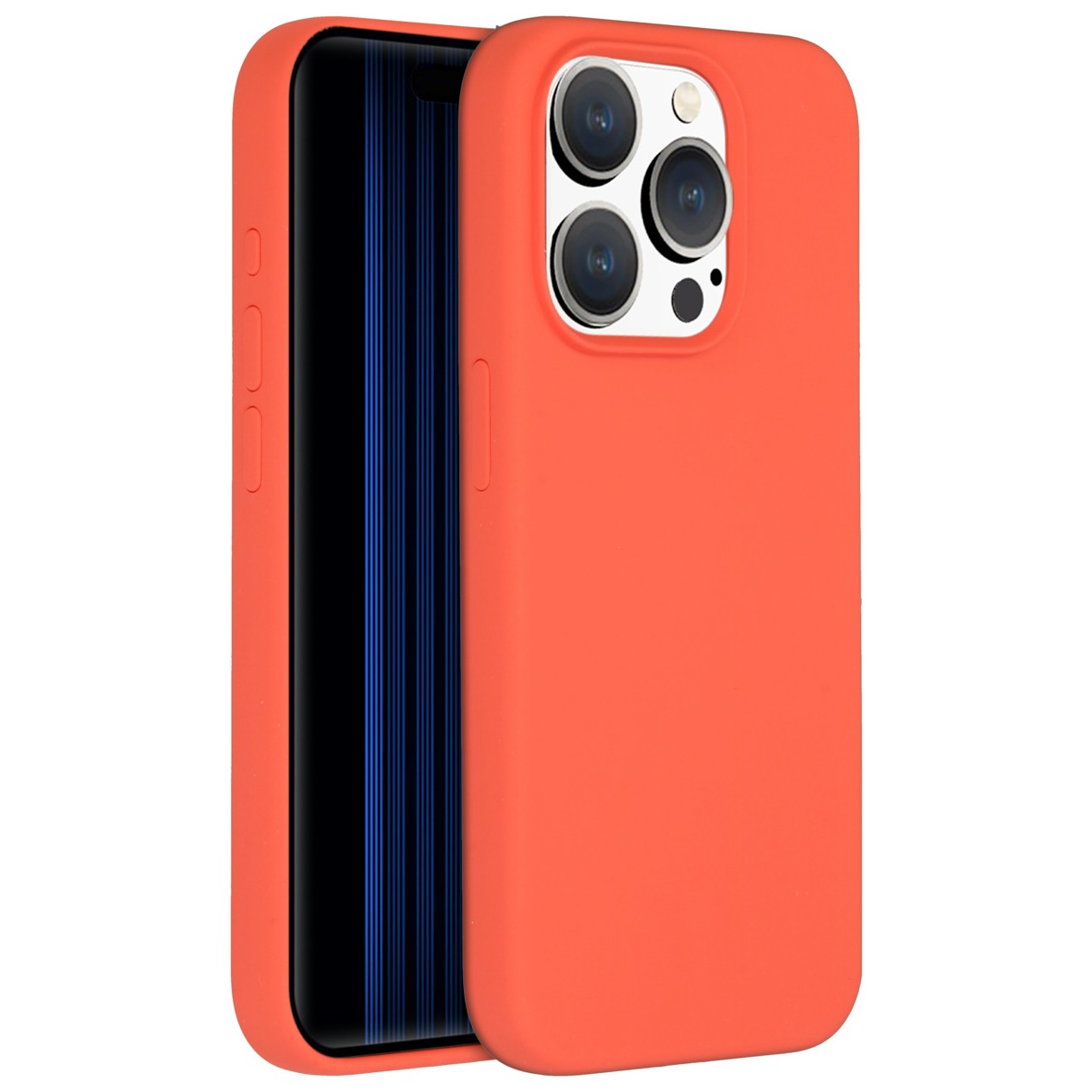 Accezz Liquid Silicone Backcover iPhone 15 Pro Telefoonhoesje Oranje afbeelding