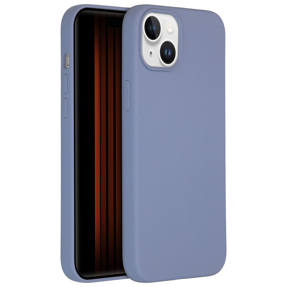 Accezz Liquid Silicone Backcover iPhone 15 Plus Telefoonhoesje Grijs afbeelding