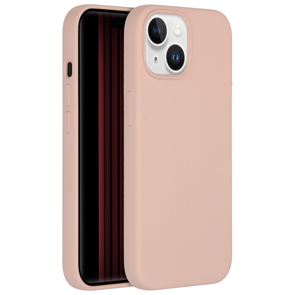 Accezz Liquid Silicone Backcover iPhone 15 Telefoonhoesje Roze afbeelding