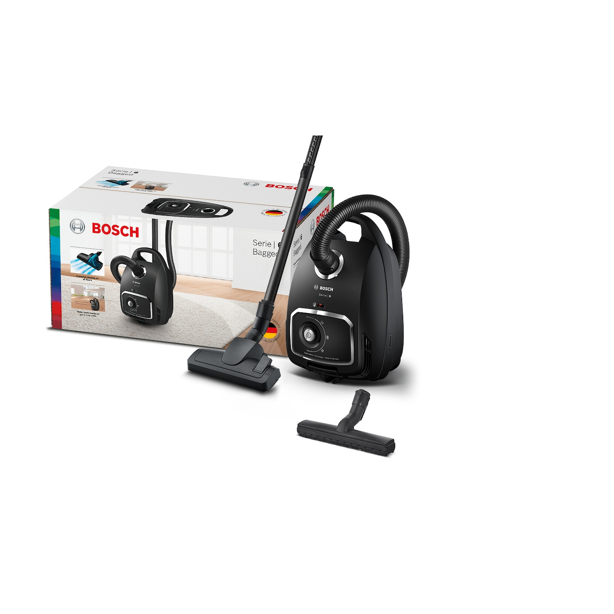 Bosch BGB6X320 Stofzuiger met zak Zwart