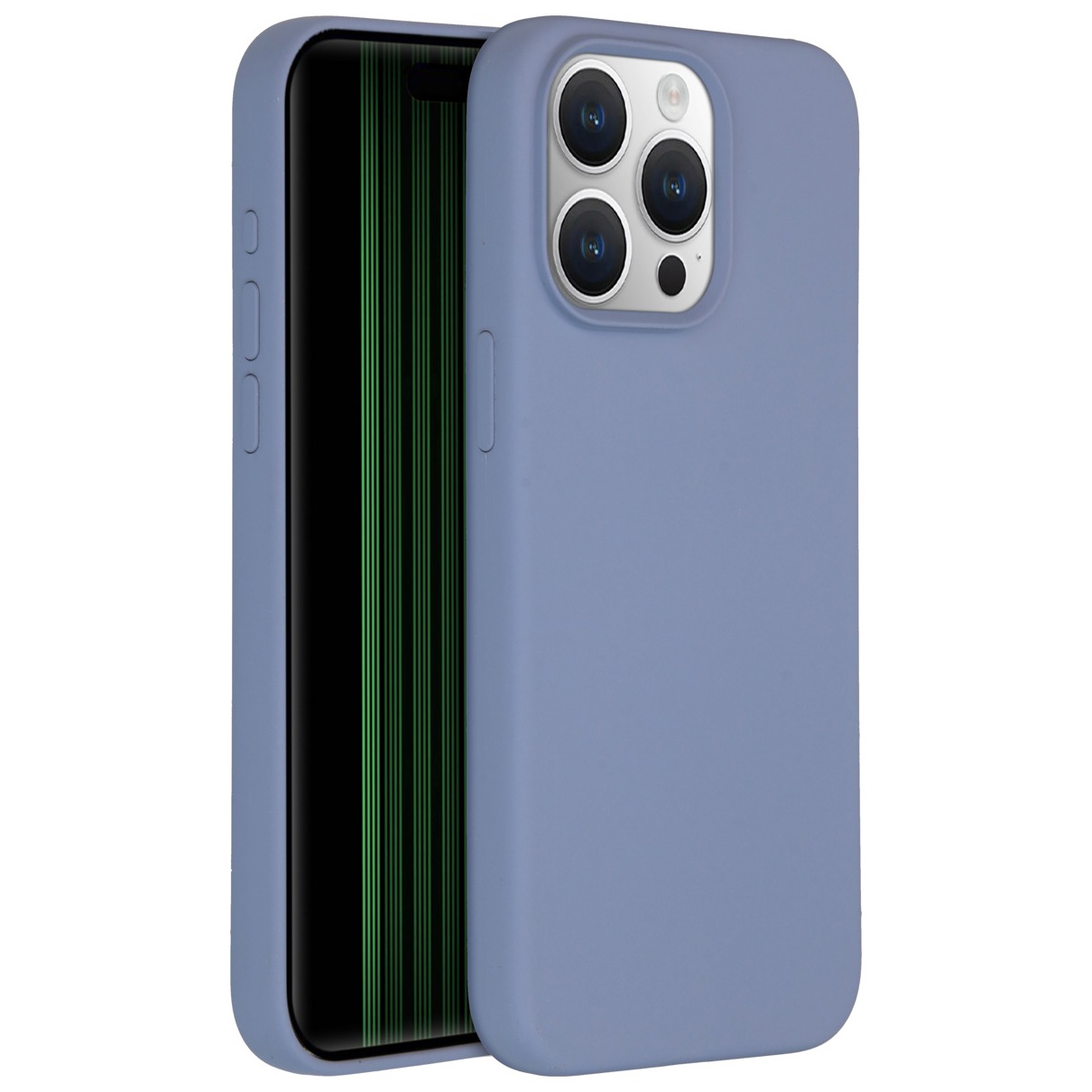 Accezz Liquid Silicone Backcover iPhone 15 Pro Max Telefoonhoesje Grijs afbeelding