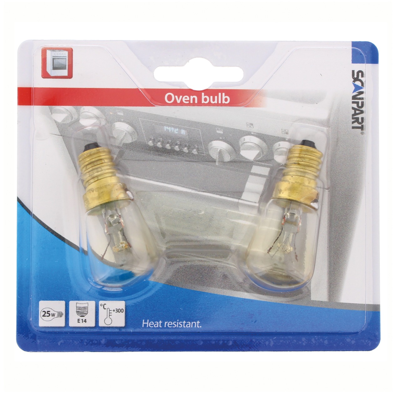 Scanpart ovenlamp E14 25W 300 graden buis 190Lm 2-pack Oven accessoire afbeelding