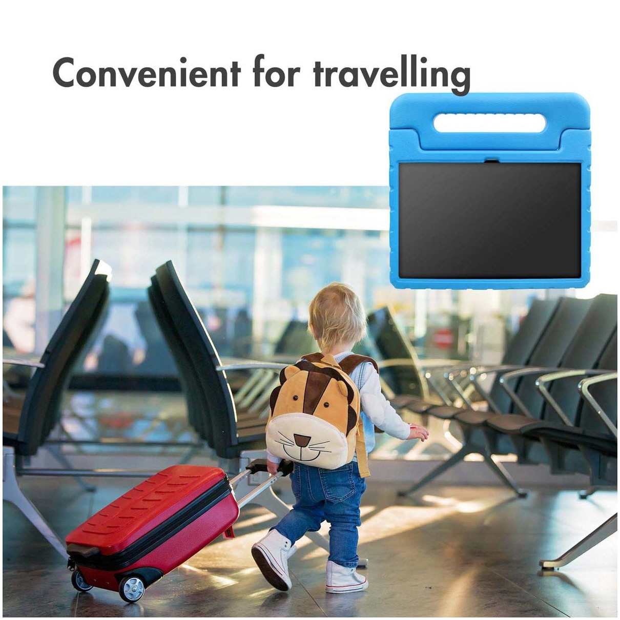 Accezz Kidsproof Backcover met handvat Samsung Galaxy Tab A9 Tablethoesje Blauw afbeelding