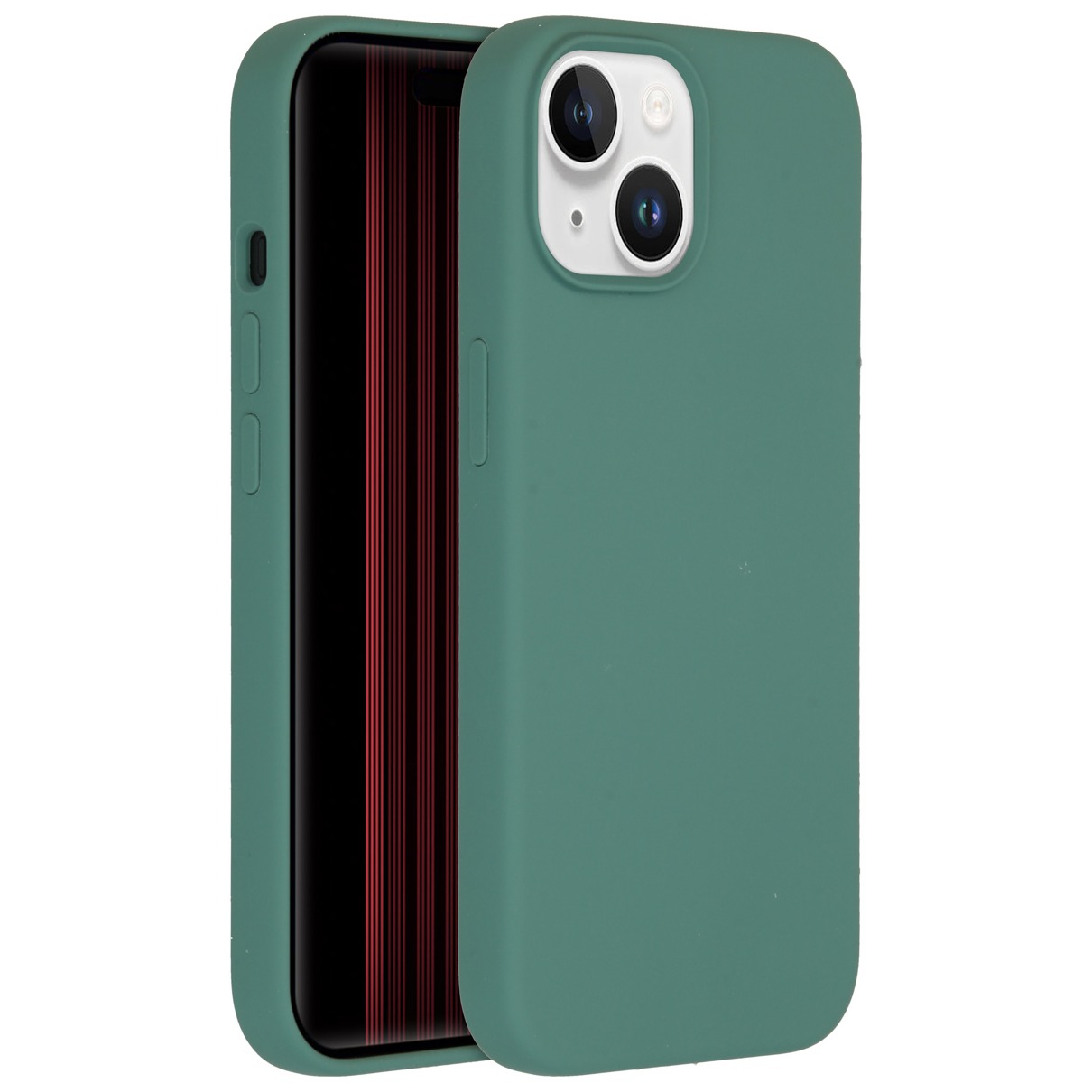 Accezz Liquid Silicone Backcover iPhone 15 Telefoonhoesje Groen afbeelding