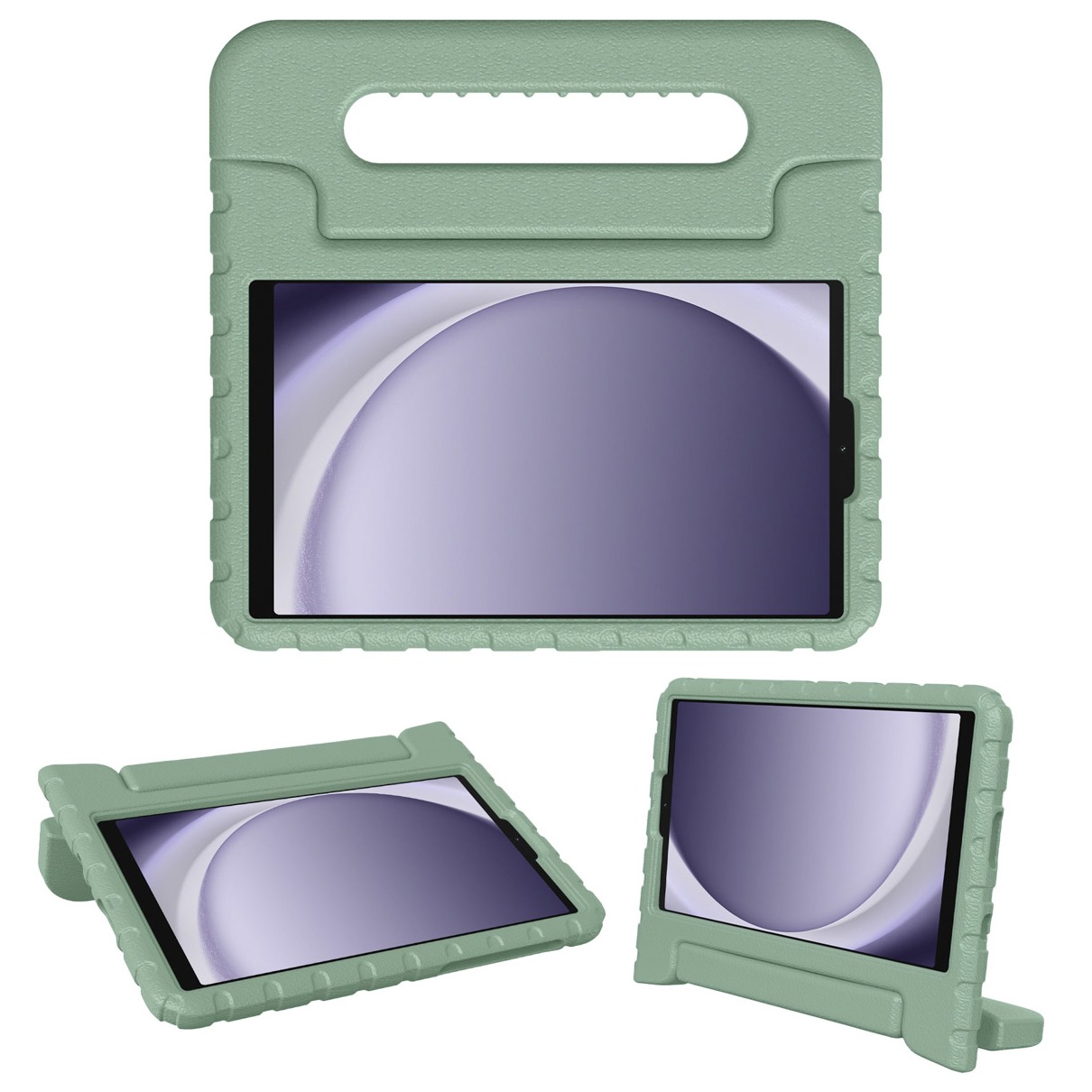 Accezz Kidsproof Backcover met handvat Samsung Galaxy Tab A9 Tablethoesje Groen afbeelding