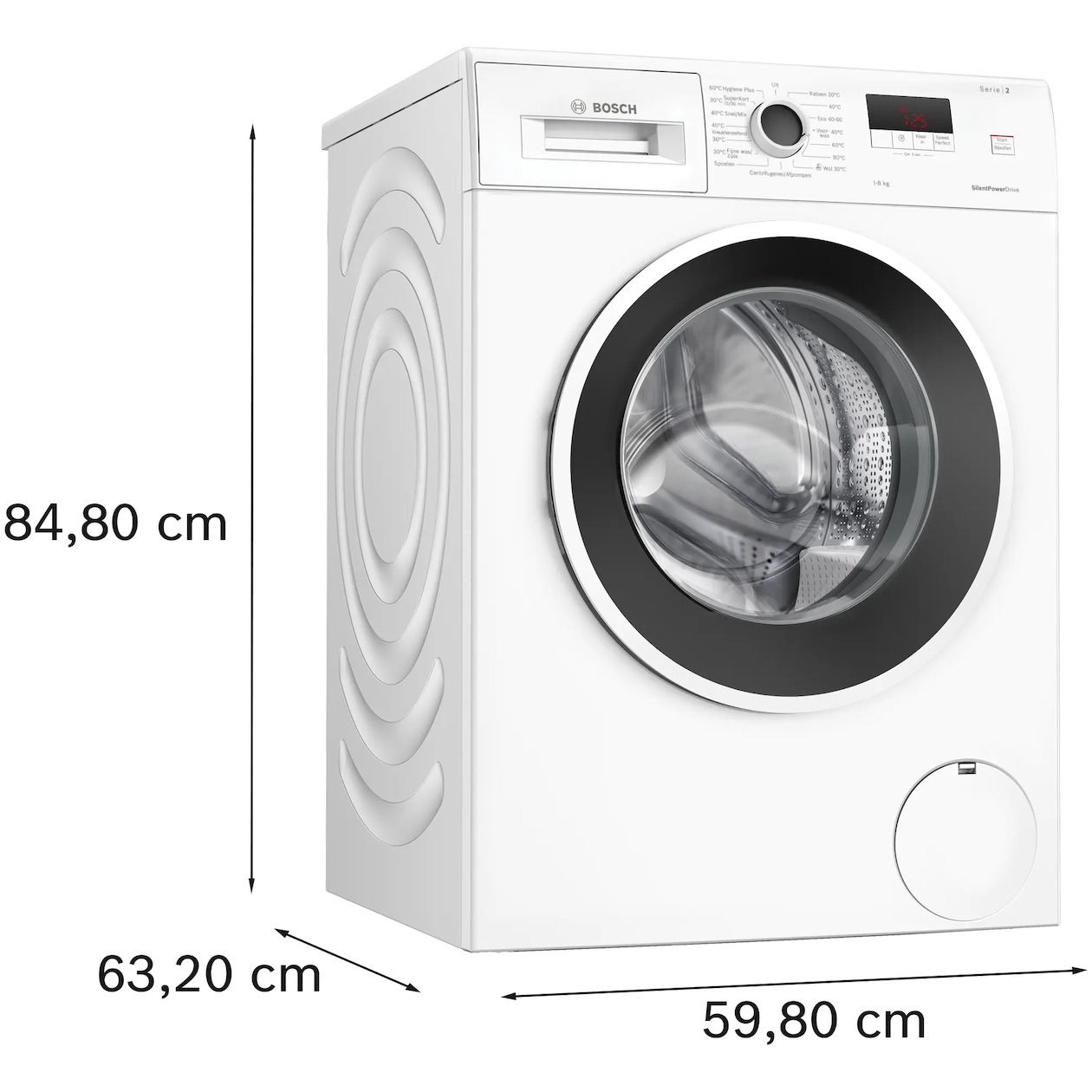 Bosch WGE03408NL Wasmachine Wit, foto 3