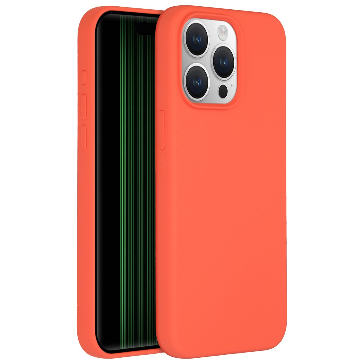 Accezz Liquid Silicone Backcover iPhone 15 Pro Max Telefoonhoesje Oranje afbeelding