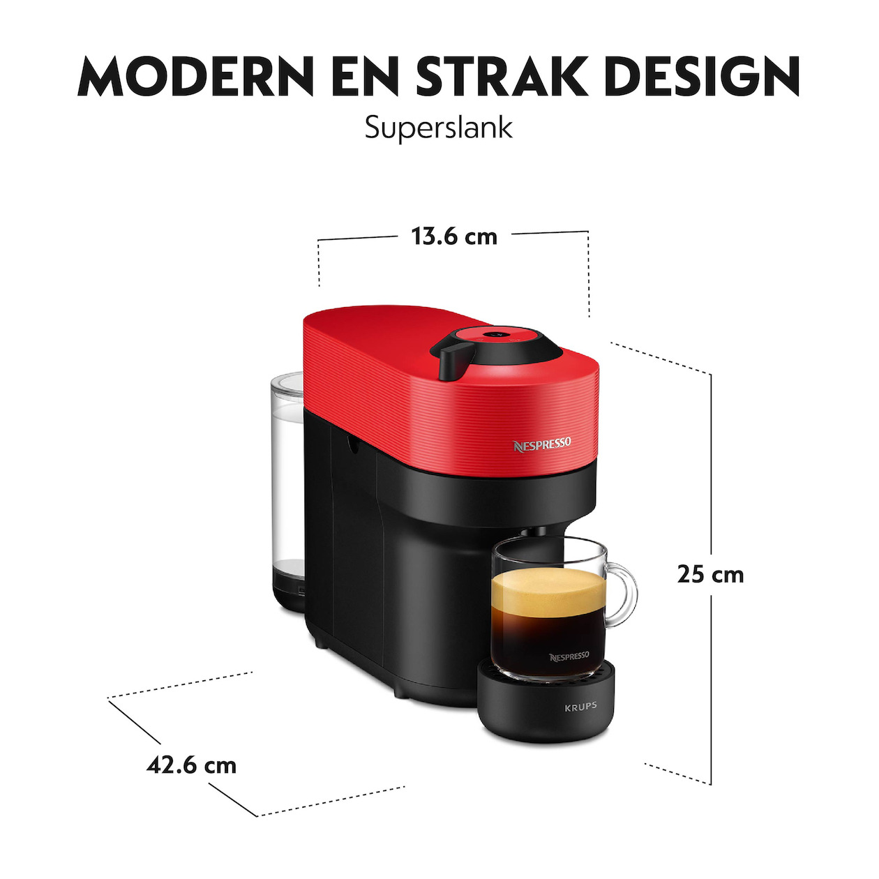 Krups Nespresso Vertuo Pop XN9205 Nespresso Rood, foto 3