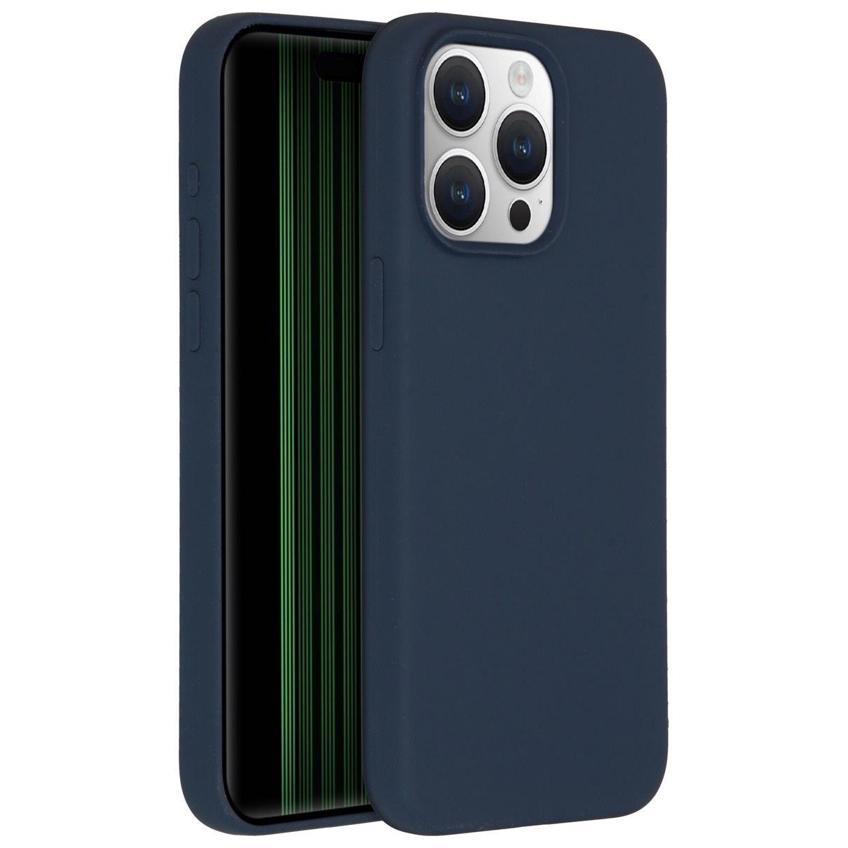 Accezz Liquid Silicone Backcover iPhone 15 Pro Max Telefoonhoesje Blauw afbeelding