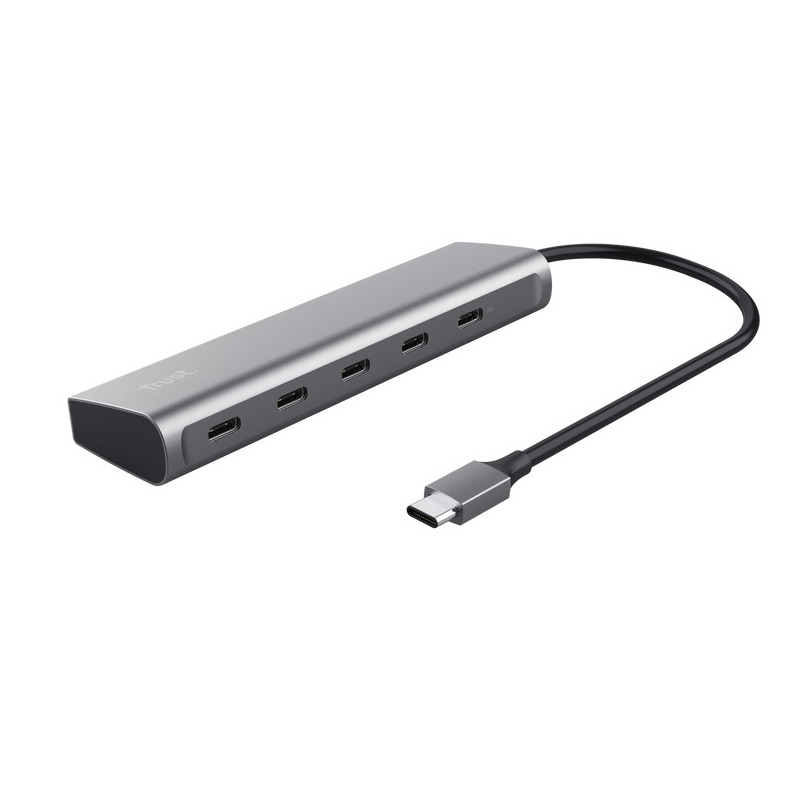 Trust HALYX 5 PORT USB-C HUB USB Hub Zilver afbeelding