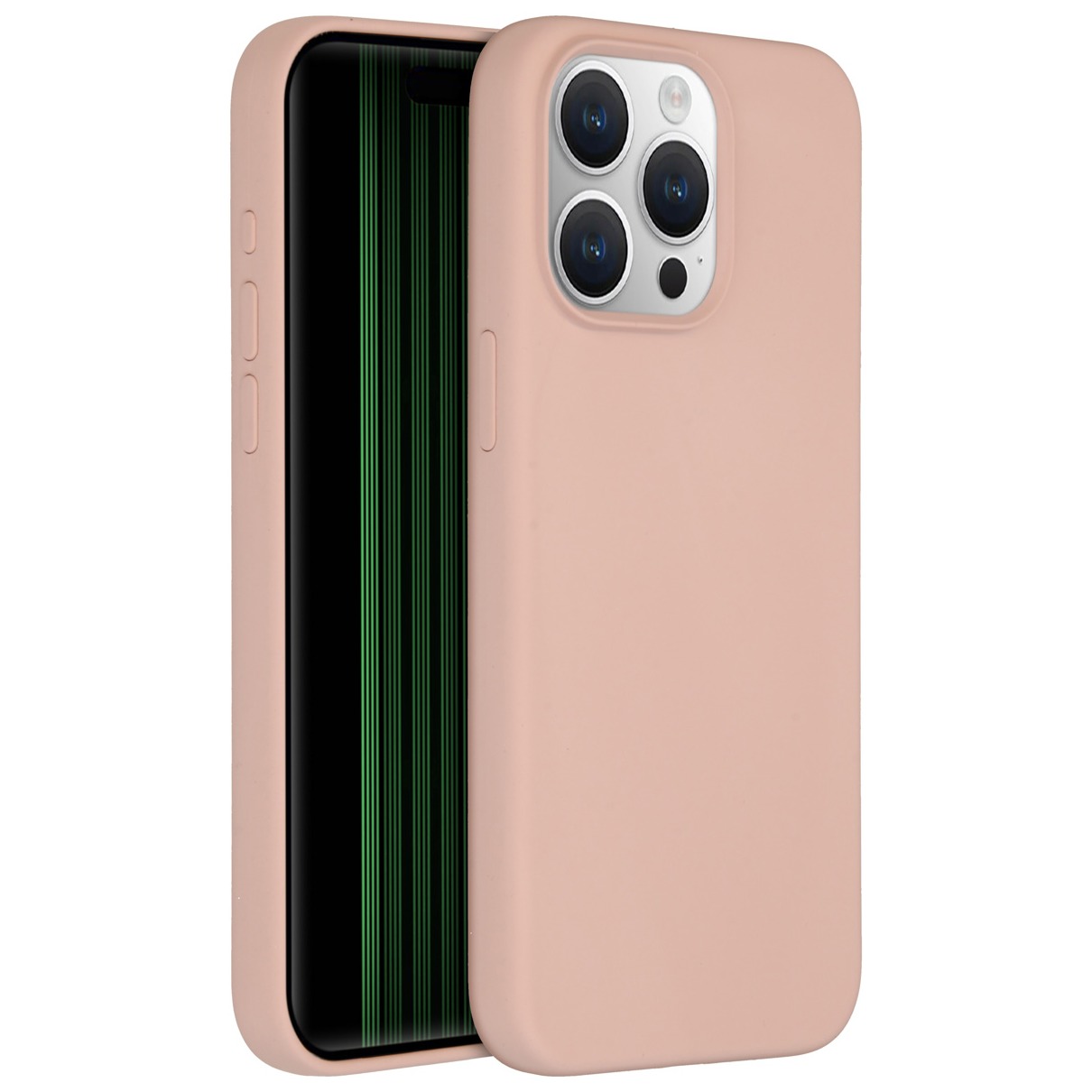 Accezz Liquid Silicone Backcover iPhone 15 Pro Max Telefoonhoesje Roze afbeelding