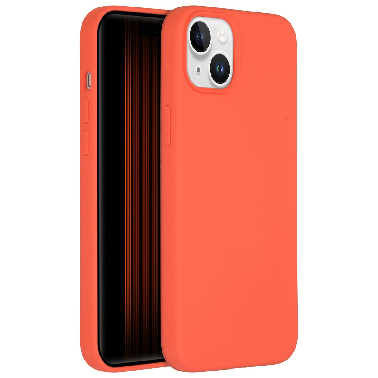 iPhone 15 Plus Hoesje Siliconen - Accezz Liquid Silicone Backcover - oranje