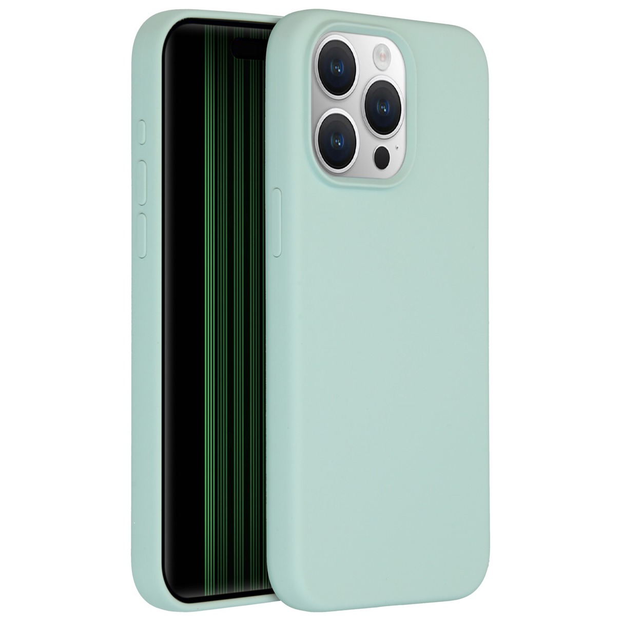 Accezz Liquid Silicone Backcover iPhone 15 Pro Max Telefoonhoesje Blauw afbeelding