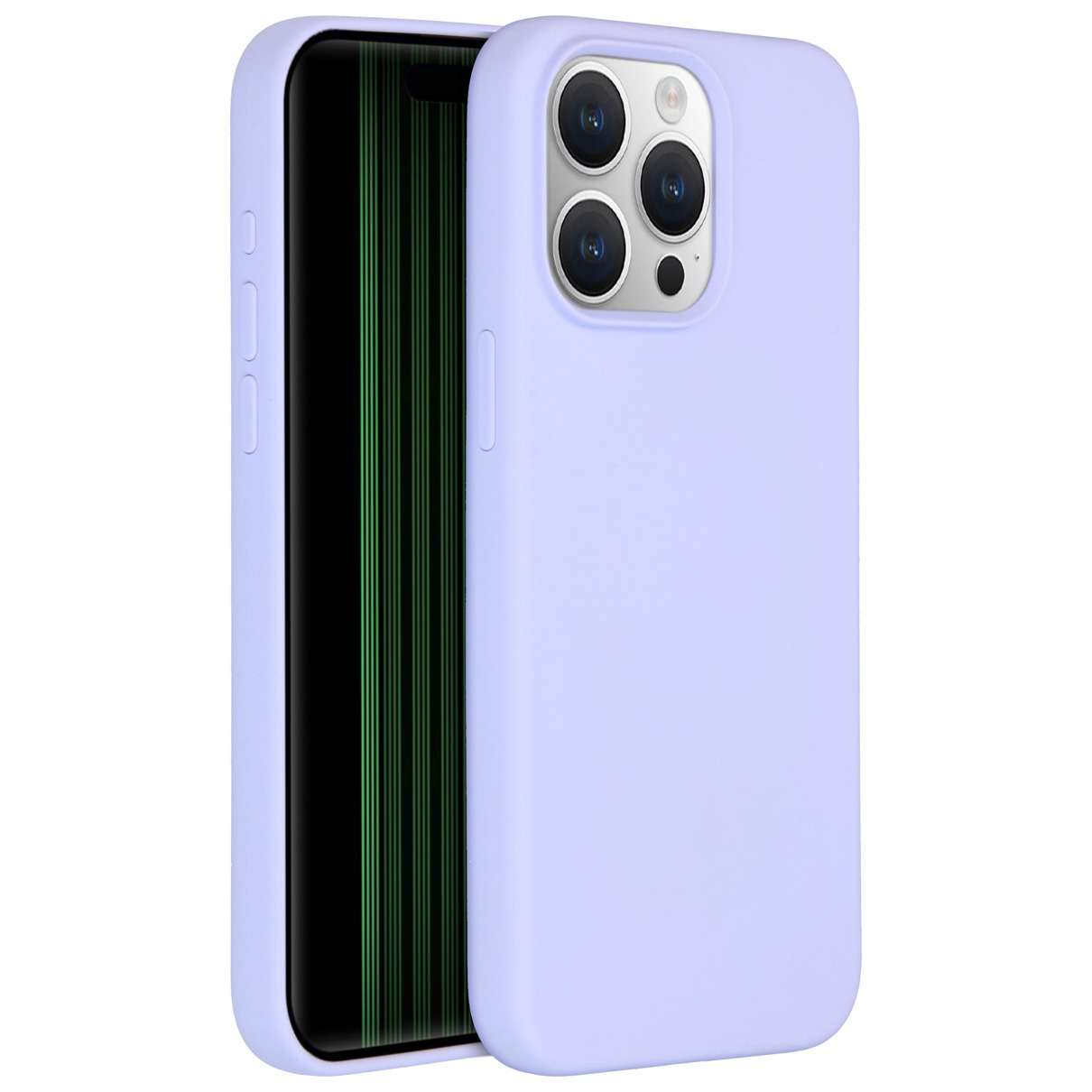 Accezz Liquid Silicone Backcover iPhone 15 Pro Max Telefoonhoesje Paars afbeelding