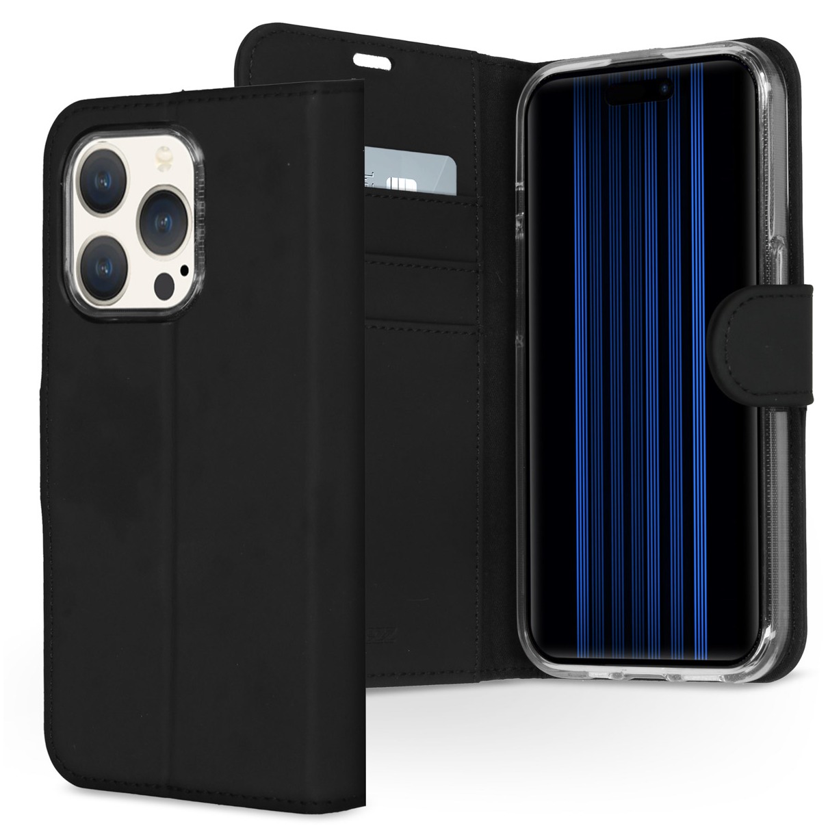 Accezz Wallet Softcase Bookcase iPhone 15 Pro Telefoonhoesje Zwart afbeelding