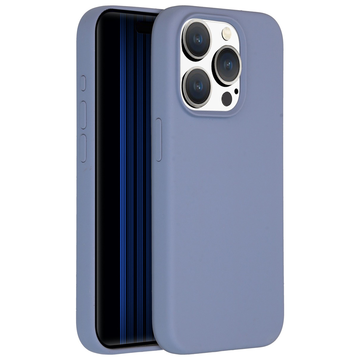 Accezz Liquid Silicone Backcover met MagSafe iPhone 15 Pro Telefoonhoesje Grijs afbeelding