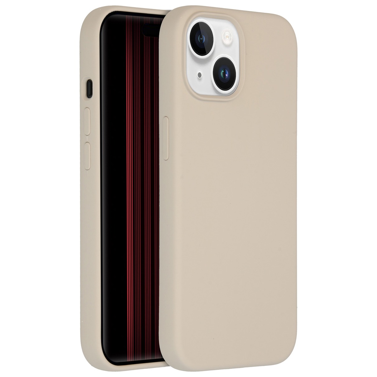 Accezz Liquid Silicone Backcover met MagSafe iPhone 15 Telefoonhoesje Grijs afbeelding