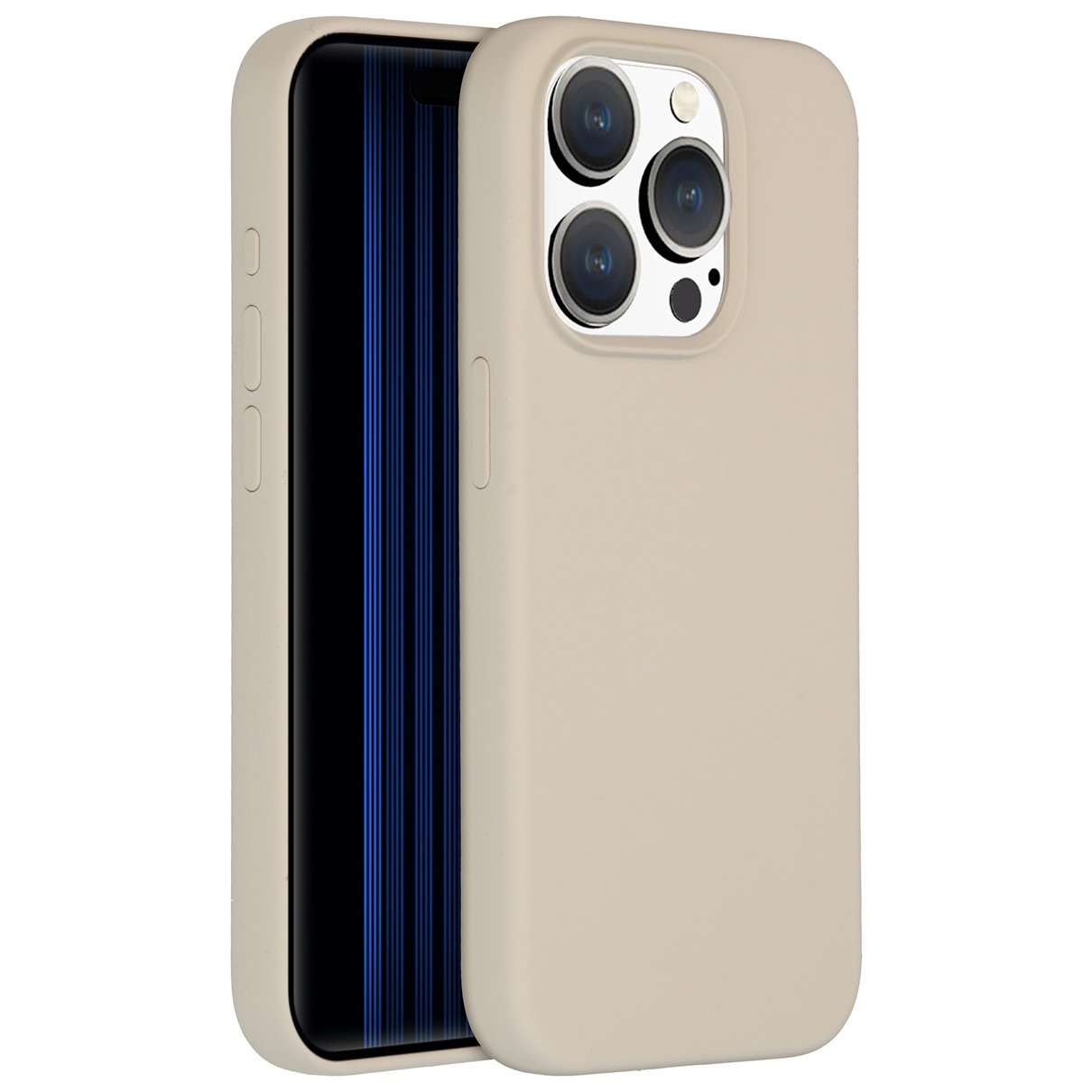 Accezz Liquid Silicone Backcover met MagSafe iPhone 15 Pro Telefoonhoesje Grijs afbeelding