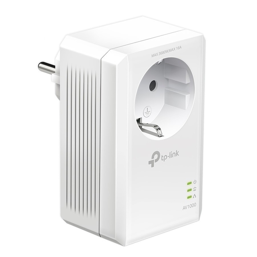 TP-Link TL-PA7017P KIT AV1000 Gigabit Passthrough Powerline Starterset Powerline Wit afbeelding