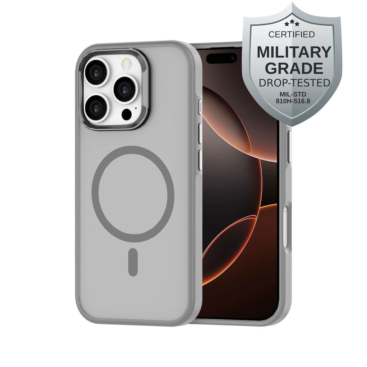 Just in Case Military Grade Case MagSafe voor Apple iPhone 16 Pro Telefoonhoesje Grijs afbeelding