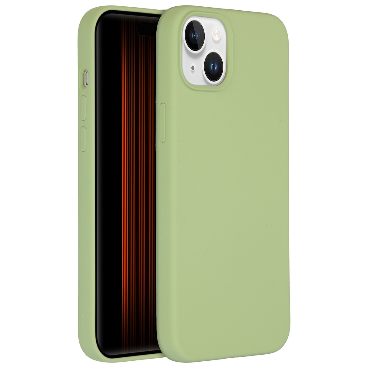 Accezz Liquid Silicone Backcover met MagSafe iPhone 15 Plus Telefoonhoesje Groen afbeelding