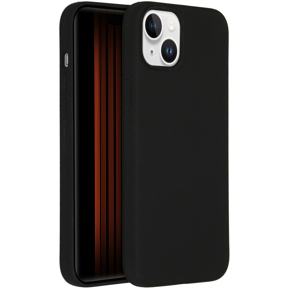 Accezz Liquid Silicone Backcover met MagSafe iPhone 15 Plus Telefoonhoesje Zwart afbeelding