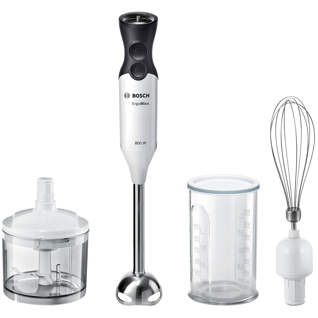 Bosch MS6CA4150 ErgoMixx Staafmixer + Accessoires Wit/Zwart