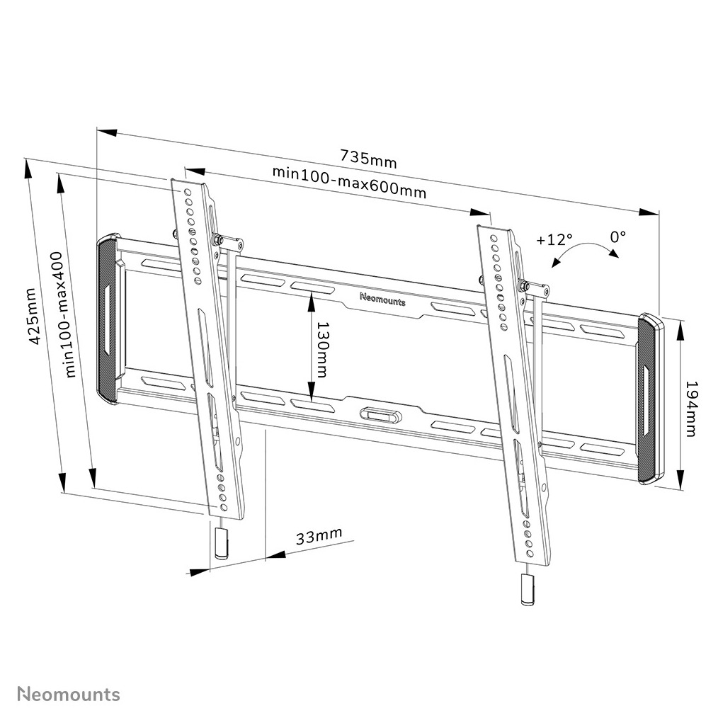 Neomounts by Newstar Neomounts WL35-550BL16 TV beugel Zwart, foto 2