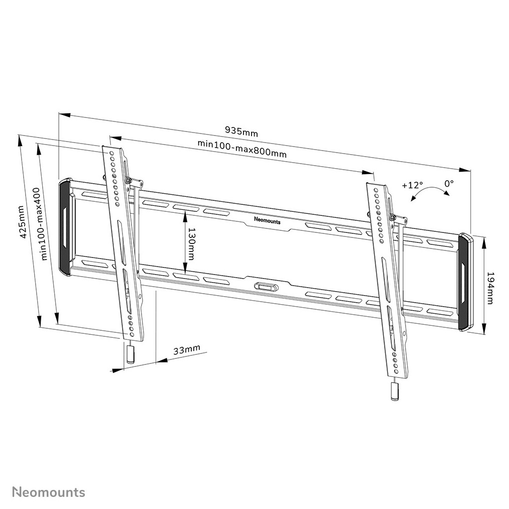 Neomounts WL35-550BL18 TV beugel Zwart, foto 2