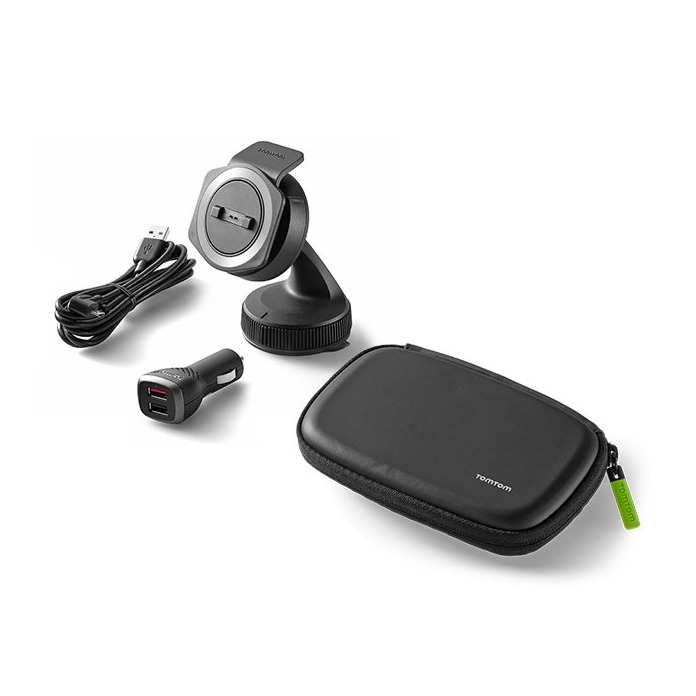 Tomtom Bundel met automontagekit en beschermtas (Rider 40/400) Hoesje Zwart afbeelding